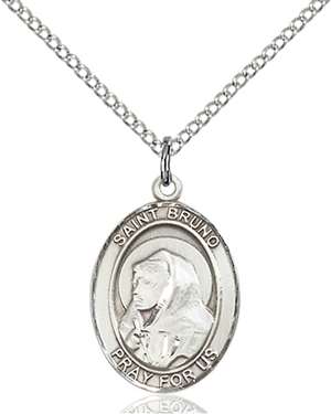 St. Bruno Medal<br/>8270 Oval, Sterling Silver