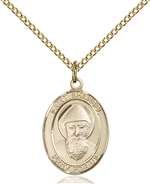 St. Sharbel Medal<br/>8271 Oval, Gold Filled