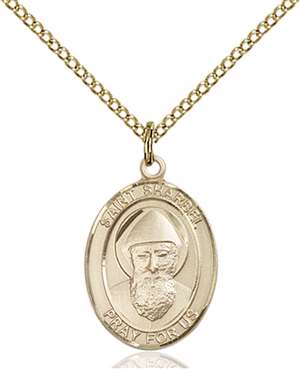 St. Sharbel Medal<br/>8271 Oval, Gold Filled