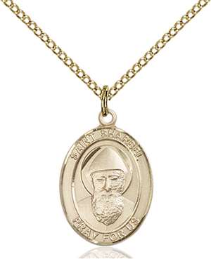 St. Sharbel Medal<br/>8271 Oval, Gold Filled