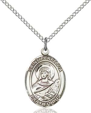 St. Perpetua Medal<br/>8272 Oval, Sterling Silver