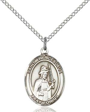 St. Wenceslaus Medal<br/>8273 Oval, Sterling Silver