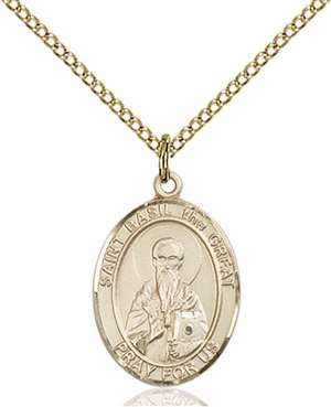 St. Basil the Great Medal<br/>8275 Oval, Gold Filled