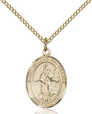 St. Isidore the Farmer Medal<br/>8276 Oval, Gold Filled