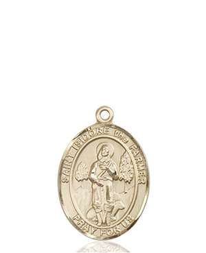 St. Isidore the Farmer Medal<br/>8276 Oval, 14kt Gold