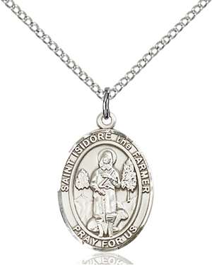St. Isidore the Farmer Medal<br/>8276 Oval, Sterling Silver