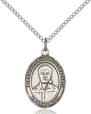 Blessed Pier Giorgio Frassati Medal<br/>8278 Oval, Sterling Silver