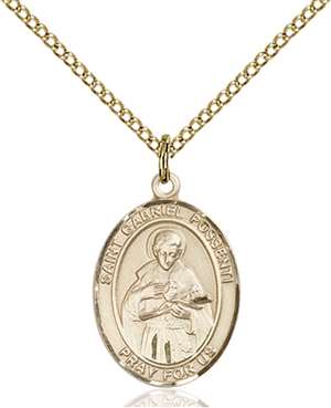 St. Gabriel Possenti Medal<br/>8279 Oval, Gold Filled