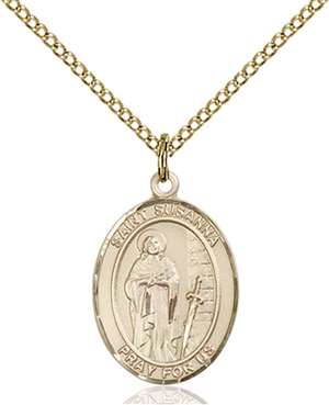 St. Susanna Medal<br/>8280 Oval, Gold Filled
