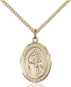 Blessed Caroline Gerhardinger Medal<br/>8281 Oval, Gold Filled