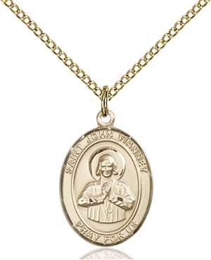St. John Vianney Medal<br/>8282 Oval, Gold Filled