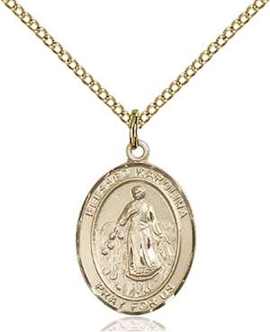 Blessed Karolina Kozkowna Medal<br/>8283 Oval, Gold Filled