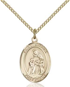 St. Angela Merici Medal<br/>8284 Oval, Gold Filled