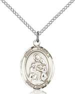 St. Angela Merici Medal<br/>8284 Oval, Sterling Silver