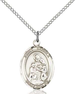 St. Angela Merici Medal<br/>8284 Oval, Sterling Silver