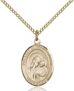 Our Lady of Good Counsel Medal<br/>8287 Oval, Gold Filled