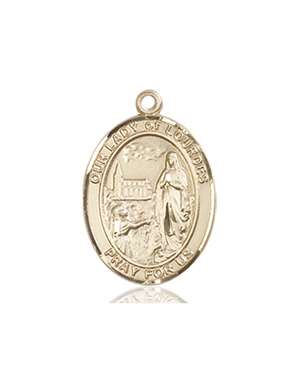 Our Lady of Lourdes Medal<br/>8288 Oval, 14kt Gold