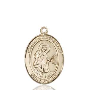 Our Lady of Mercy Medal<br/>8289 Oval, 14kt Gold
