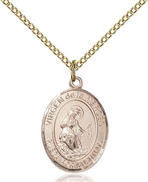 Virgen de la Merced Medal<br/>8289 Spanish, Oval, Gold Filled