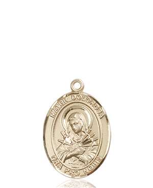 Mater Dolorosa Medal<br/>8290 Oval, 14kt Gold