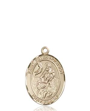 St. Peter Nolasco Medal<br/>8291 Oval, 14kt Gold