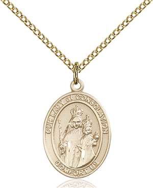 Our Lady of Consolation Medal<br/>8292 Oval, Gold Filled