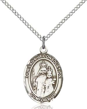 Our Lady of Consolation Medal<br/>8292 Oval, Sterling Silver
