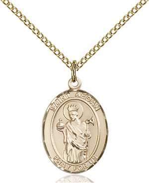 St. Aedan of Ferns Medal<br/>8293 Oval, Gold Filled