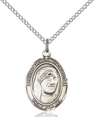 Blessed Teresa of Calcutta Medal<br/>8295 Oval, Sterling Silver