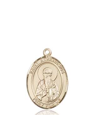 St. Athanasius Medal<br/>8296 Oval, 14kt Gold