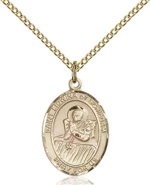 St. Lidwina of Schiedam Medal<br/>8297 Oval, Gold Filled