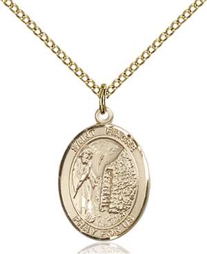 St. Fiacre Medal<br/>8298 Oval, Gold Filled