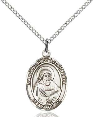 St. Bede the Venerable Medal<br/>8302 Oval, Sterling Silver