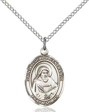 St. Bede the Venerable Medal<br/>8302 Oval, Sterling Silver