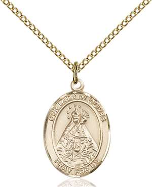 Our Lady of Olives Medal<br/>8303 Oval, Gold Filled