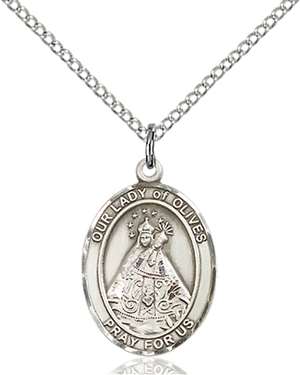 Our Lady of Olives Medal<br/>8303 Oval, Sterling Silver