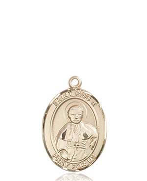 St. Pius X Medal<br/>8305 Oval, 14kt Gold