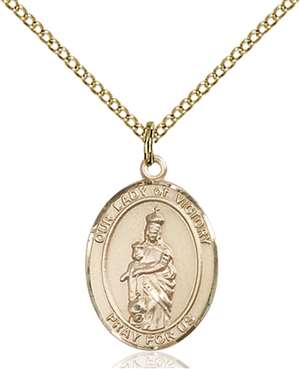 Our Lady of Victory Medal<br/>8306 Oval, Gold Filled