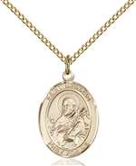 St. Meinrad of Einsideln Medal<br/>8307 Oval, Gold Filled