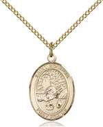 St. Rosalia Medal<br/>8309 Oval, Gold Filled