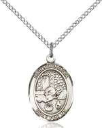 St. Rosalia Medal<br/>8309 Oval, Sterling Silver