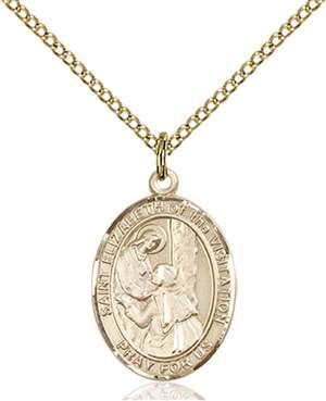 St. Elizabeth of the Visitation Medal<br/>8311 Oval, Gold Filled