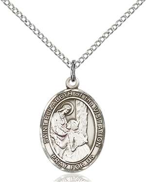 St. Elizabeth of the Visitation Medal<br/>8311 Oval, Sterling Silver