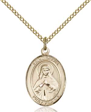 St. Olivia Medal<br/>8312 Oval, Gold Filled