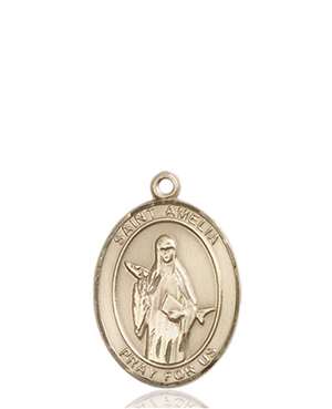 St. Amelia Medal<br/>8313 Oval, 14kt Gold
