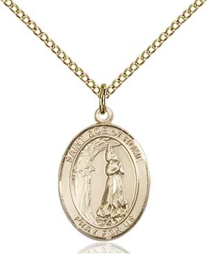 St. Zoe of Rome Medal<br/>8314 Oval, Gold Filled