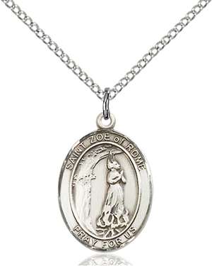 St. Zoe of Rome Medal<br/>8314 Oval, Sterling Silver