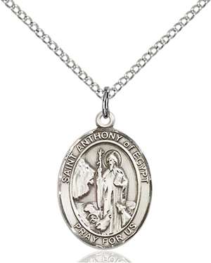 St. Anthony of Egypt Medal<br/>8317 Oval, Sterling Silver