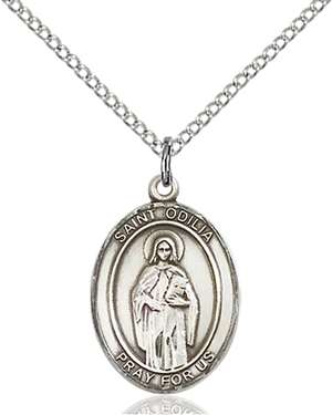 St. Odilia Medal<br/>8319 Oval, Sterling Silver