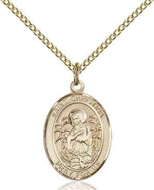 St. Christina the Astonishing Medal<br/>8320 Oval, Gold Filled